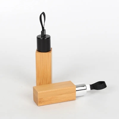 Hoogwaardige vierkante lege 12 ml natuurlijke bamboe lip stick buis cosmetische fles