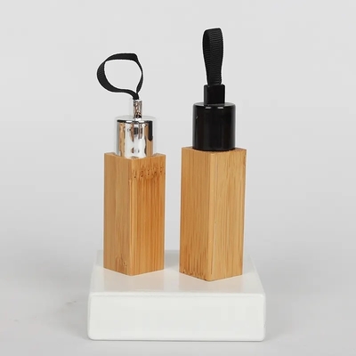 Hoogwaardige vierkante lege 12 ml natuurlijke bamboe lip stick buis cosmetische fles