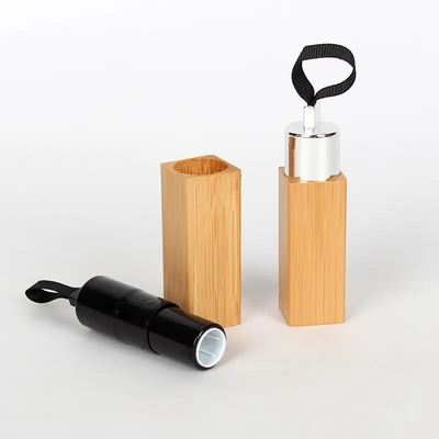 Hoogwaardige vierkante lege 12 ml natuurlijke bamboe lip stick buis cosmetische fles