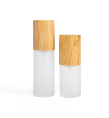 30 ml 50 ml 60 ml Frosted Glass Mist Spray Flasje Met Bamboe Kap 30 ml-D37*H103