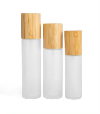 30 ml 50 ml 60 ml Frosted Glass Mist Spray Flasje Met Bamboe Kap 30 ml-D37*H103
