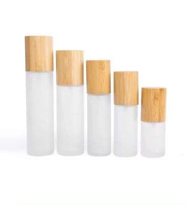 30 ml 50 ml 60 ml Frosted Glass Mist Spray Flasje Met Bamboe Kap 30 ml-D37*H103