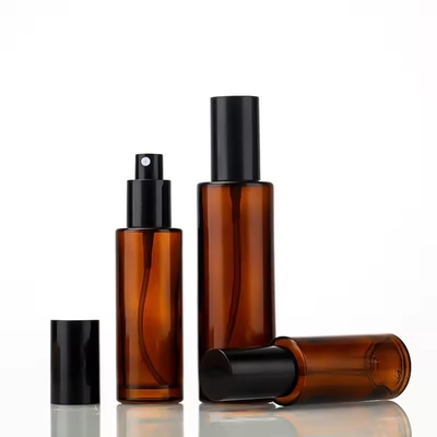 30 ml 50 ml 80 ml 100 ml Amber Cosmetic Glass Pump Flasjes Hervulbare sprayfles
