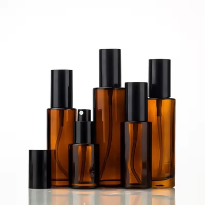30 ml 50 ml 80 ml 100 ml Amber Cosmetic Glass Pump Flasjes Hervulbare sprayfles