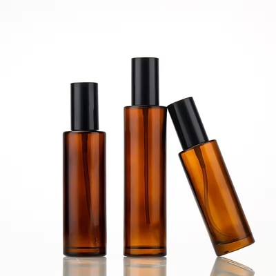 30 ml 50 ml 80 ml 100 ml Amber Cosmetic Glass Pump Flasjes Hervulbare sprayfles