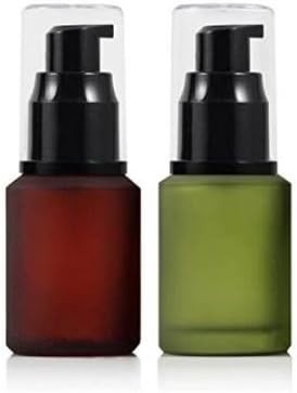 Roze Rode Leeg Bevroren Glas Pompfles met Transparante Kap Emulsie Lotion