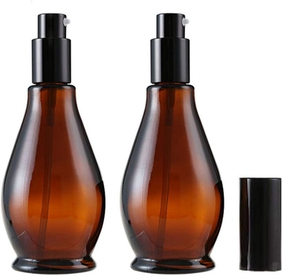 100 ml Amber Glas Reisflessen Cosmetische Crème Pomp Flessen Dispenser Container