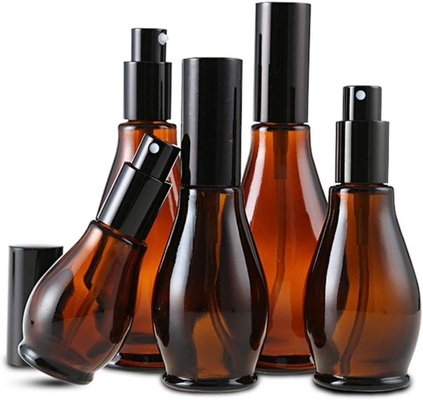 100 ml Amber Glas Reisflessen Cosmetische Crème Pomp Flessen Dispenser Container