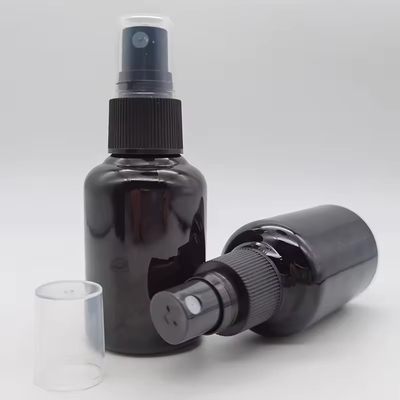 50 ml PET Glossy Black Plastic Cosmetic Spray Flasje Met Zwarte Fijne Spraykop