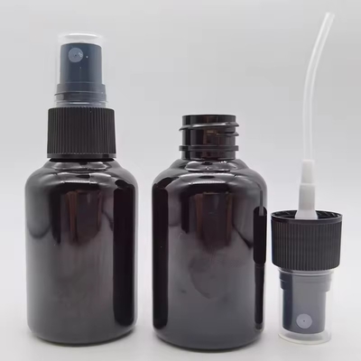 50 ml PET Glossy Black Plastic Cosmetic Spray Flasje Met Zwarte Fijne Spraykop