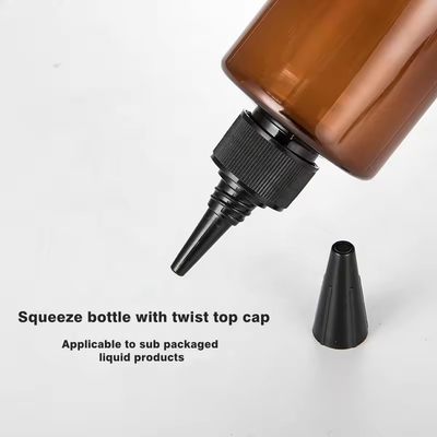 Plastic Amber Squeeze Cosmetische Fles van 6 ml met Twist Top Cap Hervulbare Flessen