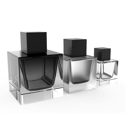 Hoogwaardige luxe vierkant 30 ml 50 ml glas lege op maat gemaakt parfum fles