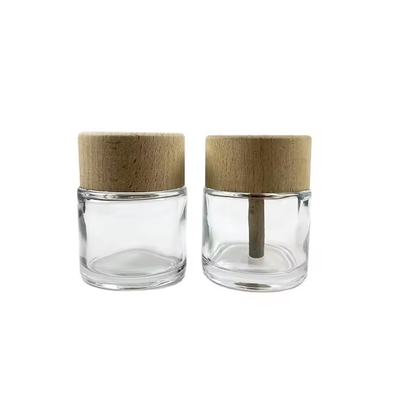 50 ml heldere glazen diffuserflessen met houten dop Luxury glasflessen