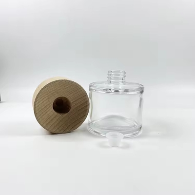 50 ml heldere glazen diffuserflessen met houten dop Luxury glasflessen