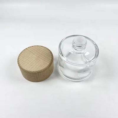 50 ml heldere glazen diffuserflessen met houten dop Luxury glasflessen