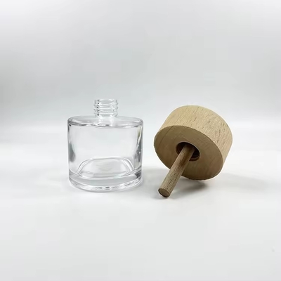50 ml heldere glazen diffuserflessen met houten dop Luxury glasflessen