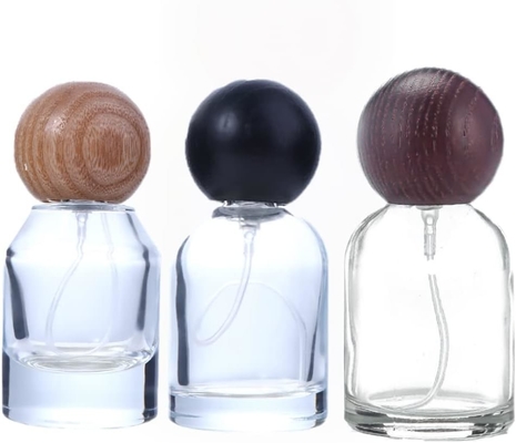 30 ml glazen parfumfles Vloeibare sproeier Reisfles Hervulbare fles Houten deksel