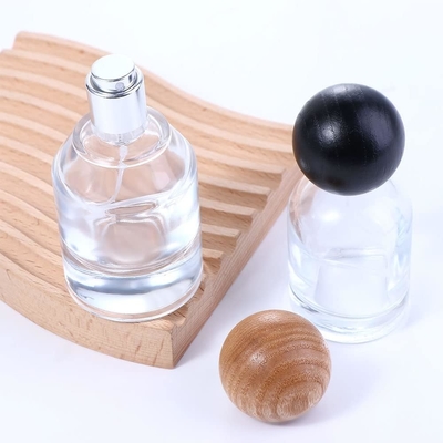 30 ml glazen parfumfles Vloeibare sproeier Reisfles Hervulbare fles Houten deksel