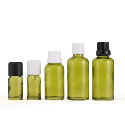 10 ml 15 ml 30 ml Olijfgroen Oorifice Reducer Essentiële olie Glasfles met deksel