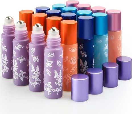 10 ml glazen rol op fles met roerballen van roestvrij staal, metalen aluminium deksel