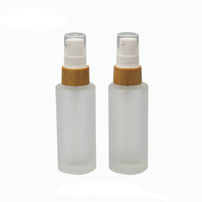 100ml berijpte Glasfles met Toner van de Bamboepomp de Kosmetische zorg van de Containerhuid