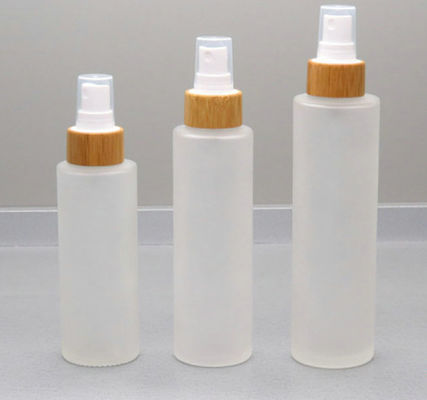 100ml berijpte Glasfles met Toner van de Bamboepomp de Kosmetische zorg van de Containerhuid