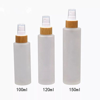 100ml berijpte Glasfles met Toner van de Bamboepomp de Kosmetische zorg van de Containerhuid
