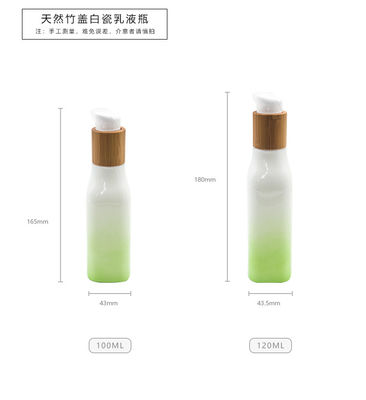 100ml 43mm Lotion van Glas de Kosmetische Flessen 43/410 Kosmetische Kruiken met Bamboedeksels