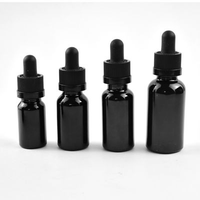 22/400 22mm Zwarte Berijpte Fles van het Glasdruppelbuisje voor Etherische oliën 100cc