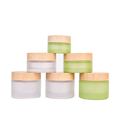 50g plastic Kleine Kosmetische Steekproefcontainers 46mm 120g-Bamboedeksel