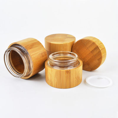Containers van het de Kruikenbamboe van 20g 15ml de Lege Kosmetische voor Schoonheidsmiddelen Geribbelde 3oz
