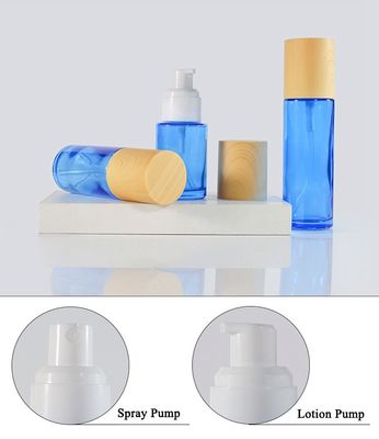 110ml blauwe Etherische olieflessen 37/415 37mm Kosmetische Glaskruiken met Deksels
