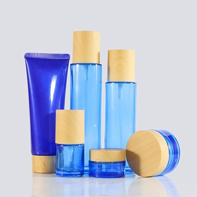 110ml blauwe Etherische olieflessen 37/415 37mm Kosmetische Glaskruiken met Deksels
