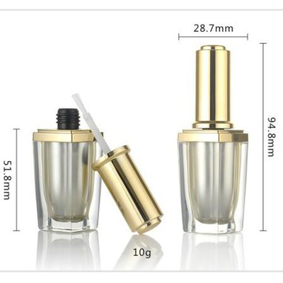 Acryl Lege het Nagellakflessen van 10ml met Borstel Gouden Vierkant