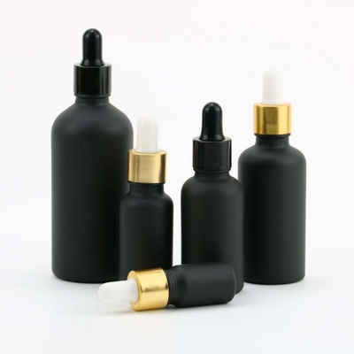 de Etherische olieflessen Matte Black With Dropper Frosted van 5ml 10ml 15ml
