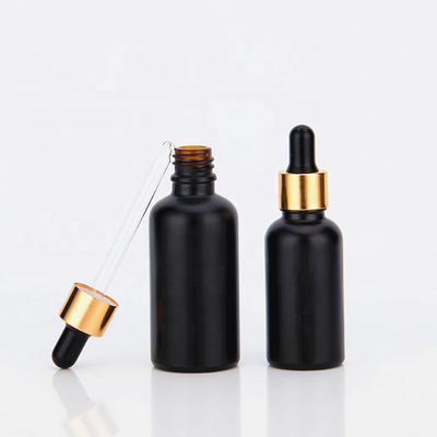 de Etherische olieflessen Matte Black With Dropper Frosted van 5ml 10ml 15ml