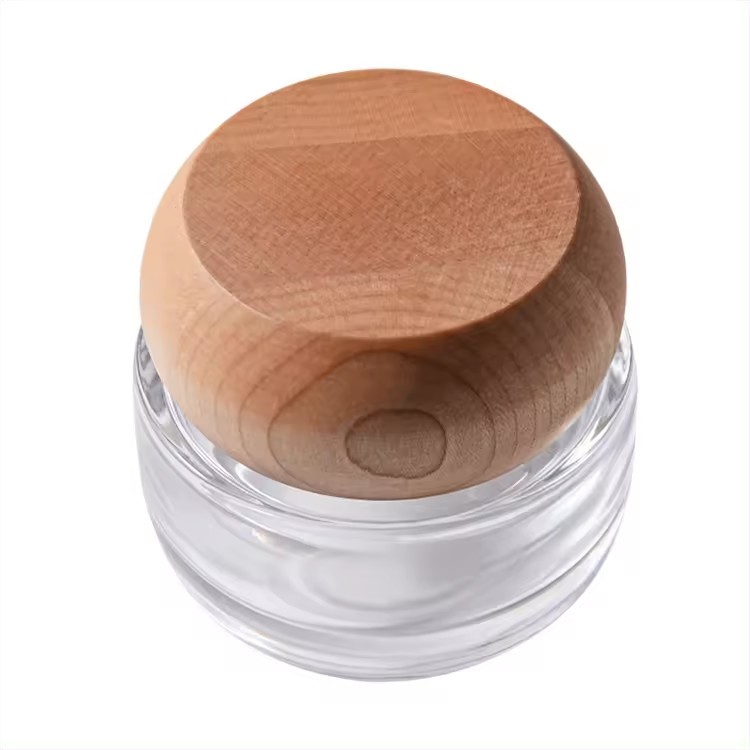 Goedkope groene decoratieve luxe crème cosmetica 16 oz 16 oz glazen potten/fles